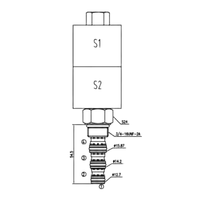 4-Way 3-Position Hydraulic Solenoid Cartridge Valve