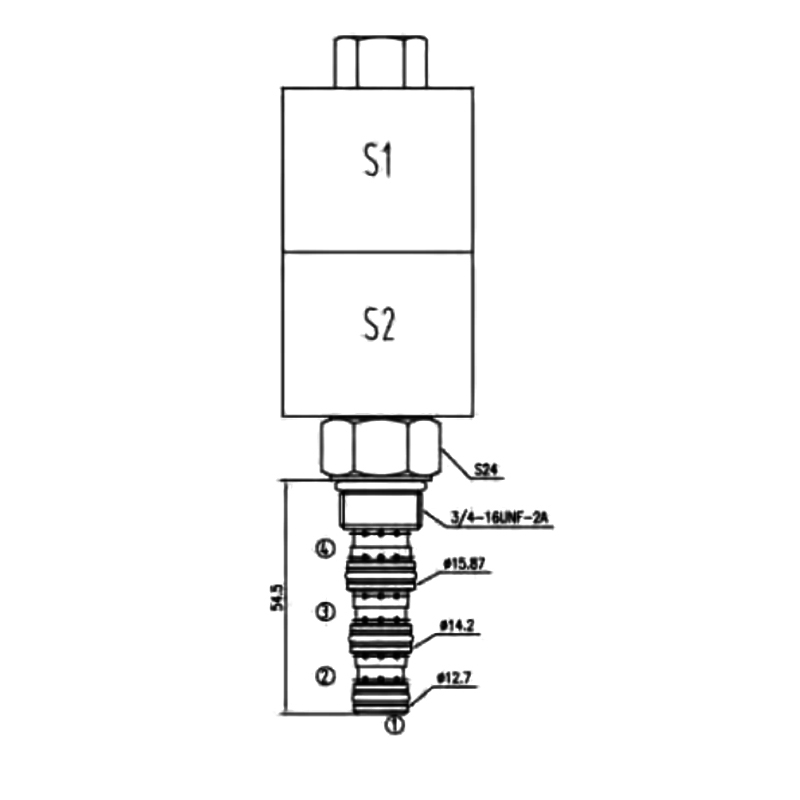 4-Way 3-Position Hydraulic Solenoid Cartridge Valve